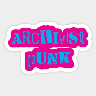 Archivist Punk Cyan Sticker